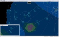 Pilot in 2D mode (radar only) configuration, area/approach simulation