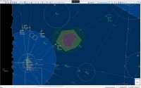 Radar screen, for area and approach controllers